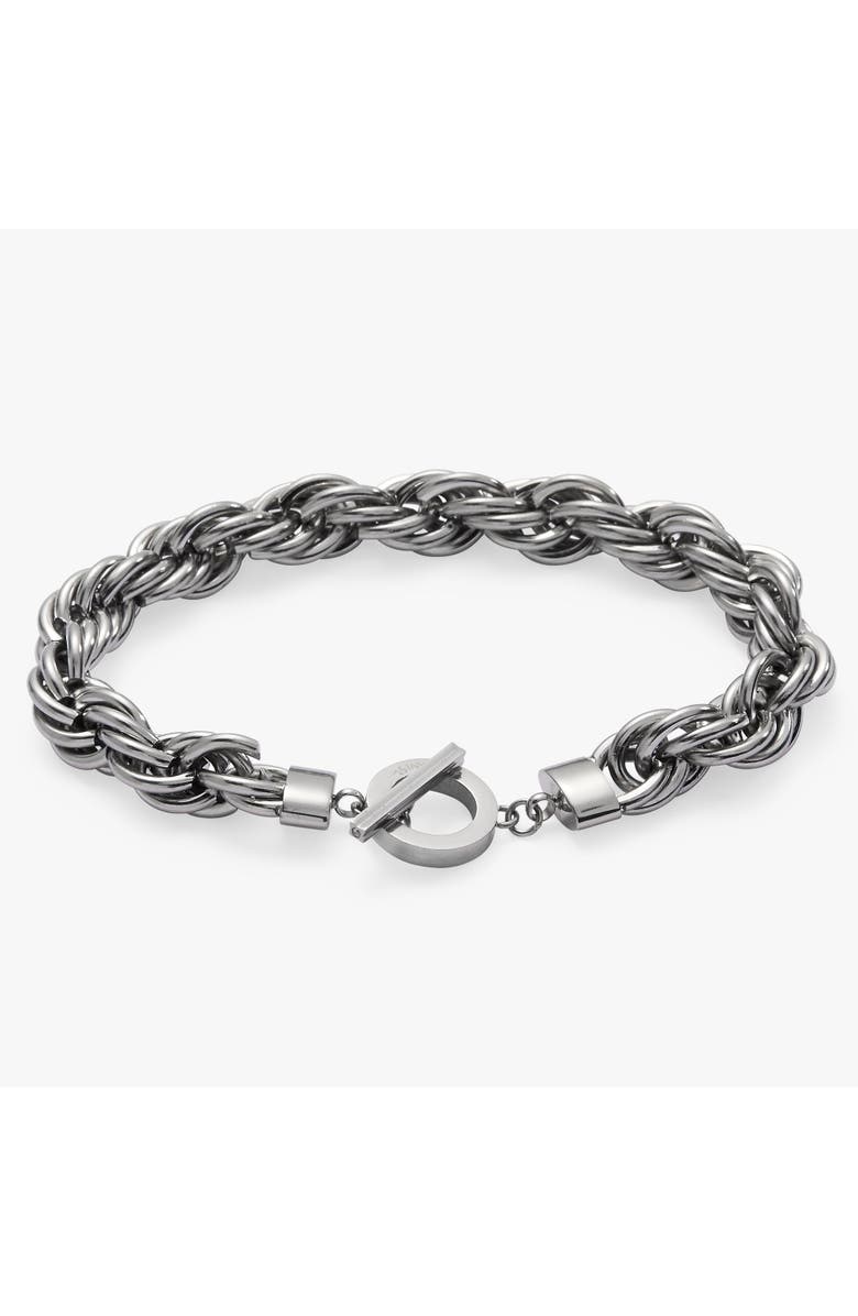 Alex and Ani Large Rope Chain Toggle Bracelet, Main, color, Silver