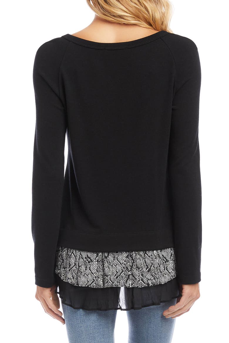 Snake Print Detail Sweater, Alternate, color, BLACK