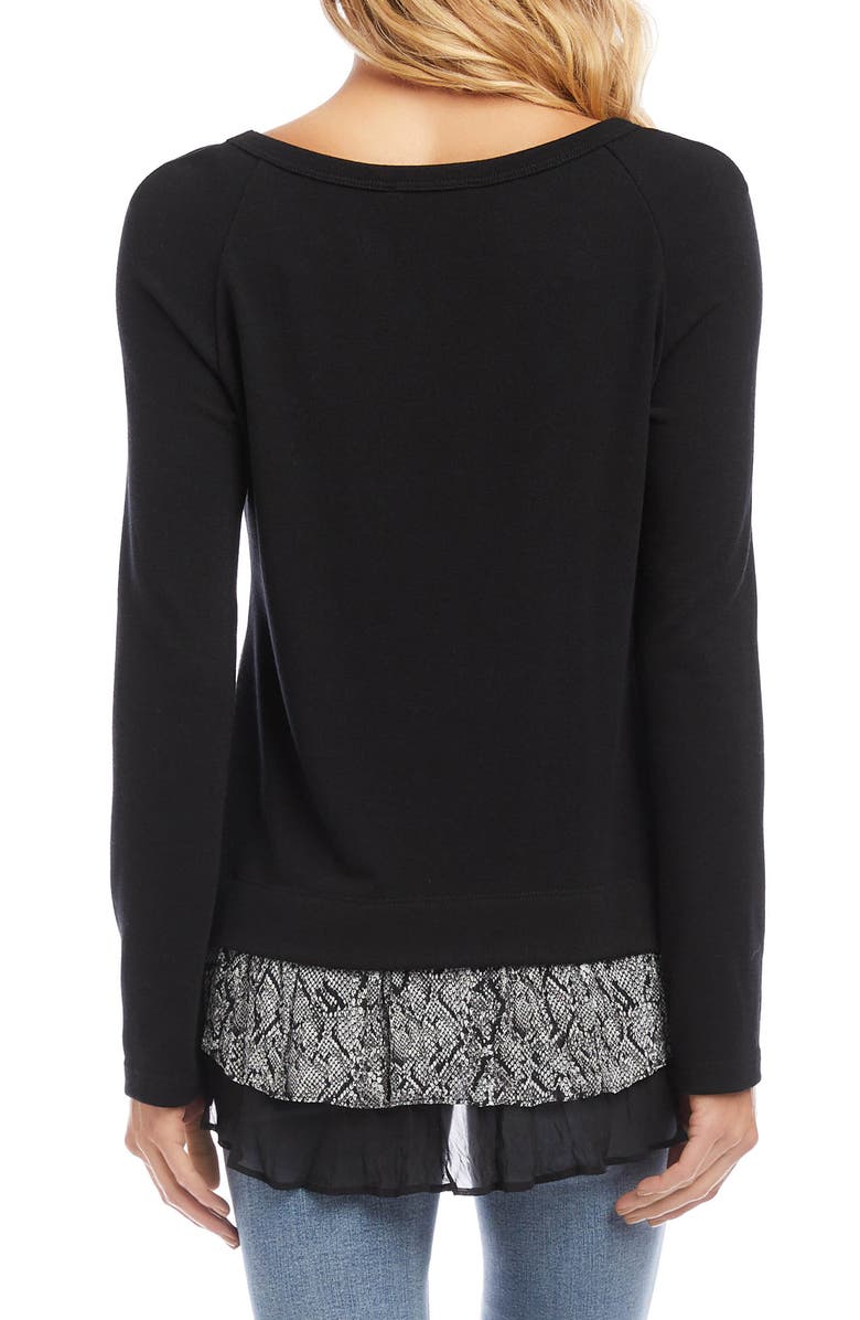 Karen Kane Snake Print Detail Sweater, Alternate, color, 
