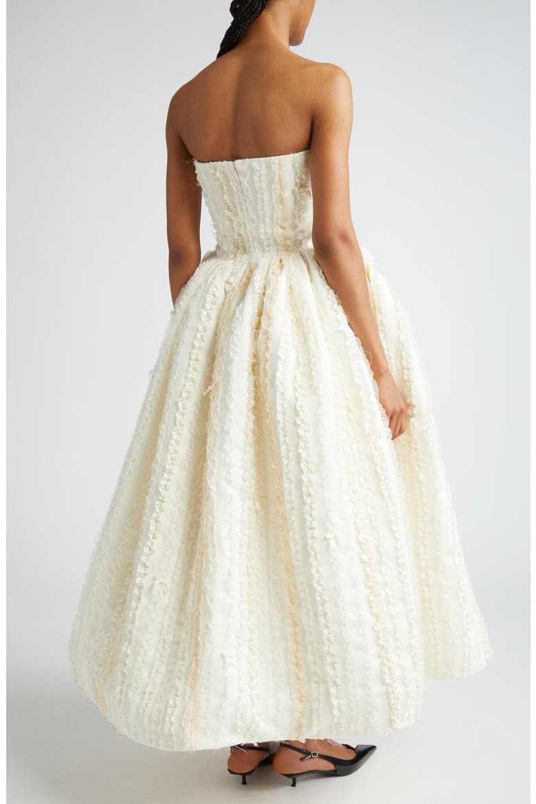 Gender Inclusive Lucille Raw Ruffle Strapless Gown, Alternate, color, IVORY/ ANTIQUE WHITE RUFFLE