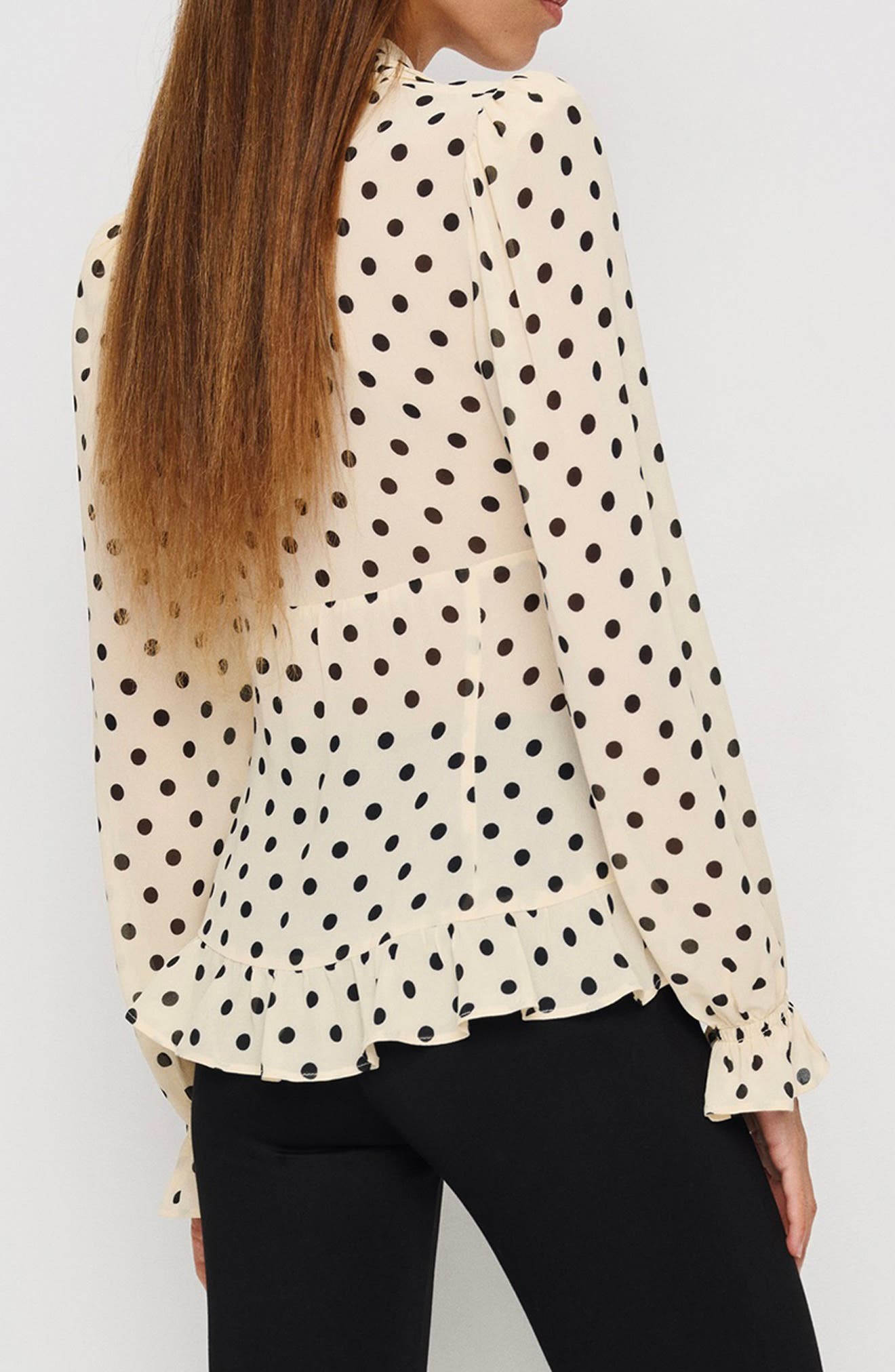 Reformation Maple Cream Dot Blouse (Women) | Nordstromrack