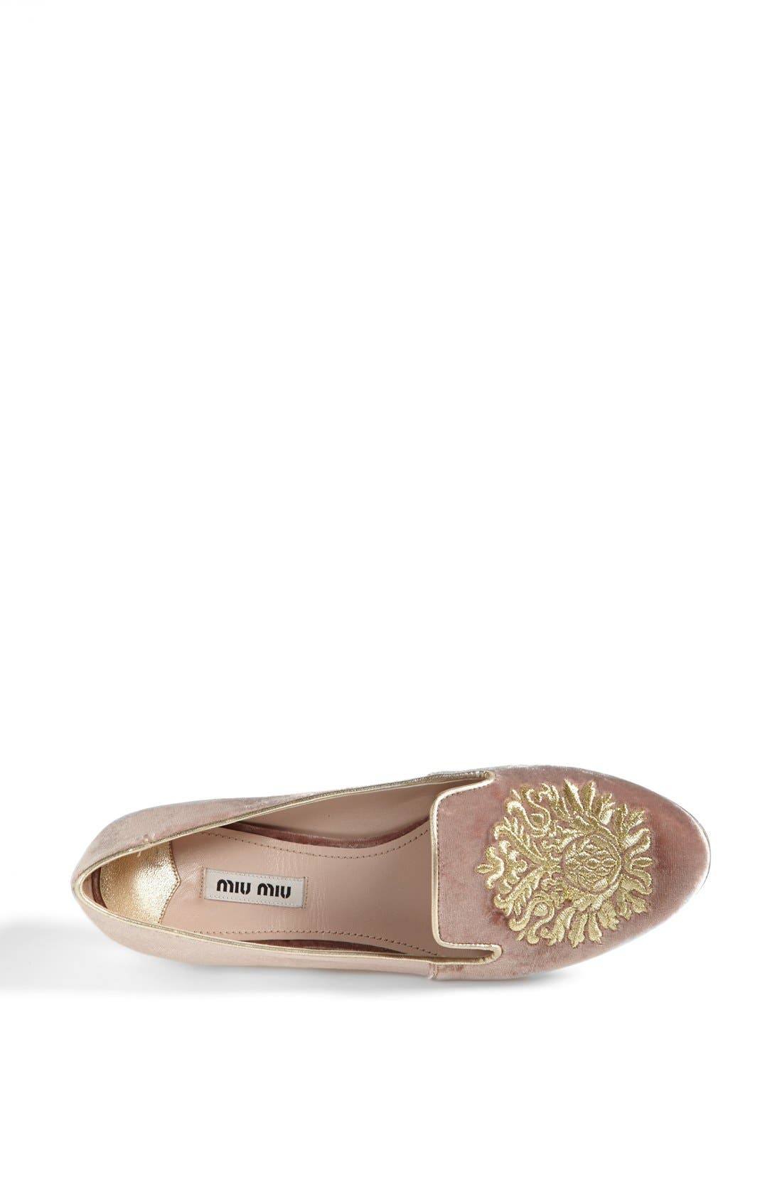 Miu Miu 'Crest' Moccasin, Alternate, color, 