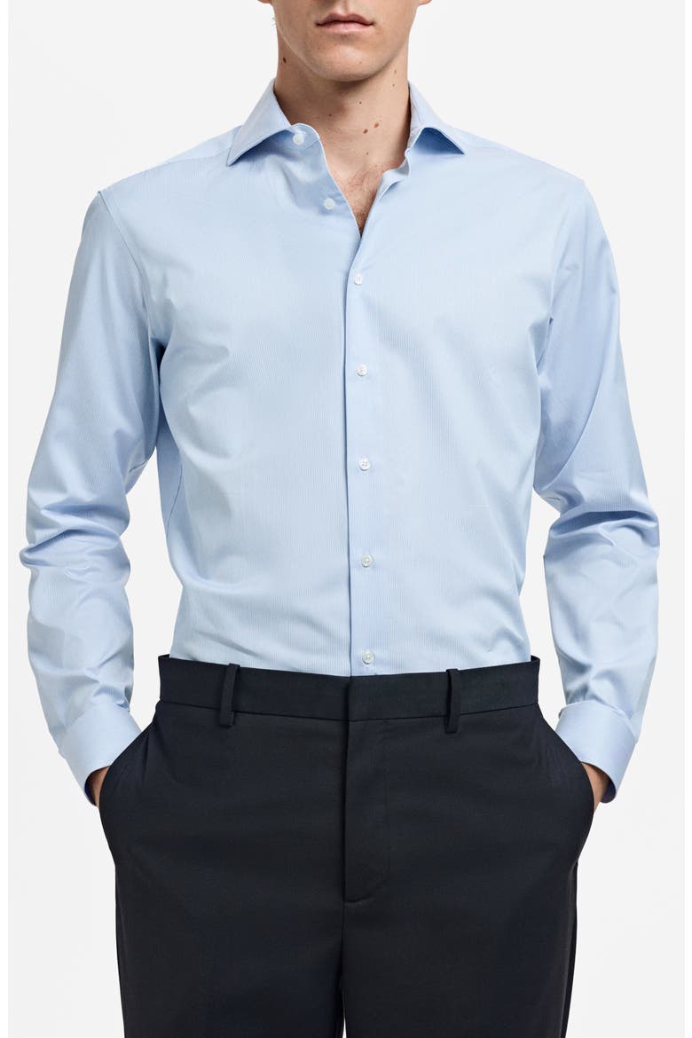 Slim Fit Pinstripe Button-Up Shirt, Main, color, SKY BLUE
