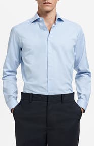 MANGO Slim Fit Pinstripe Button-Up Shirt