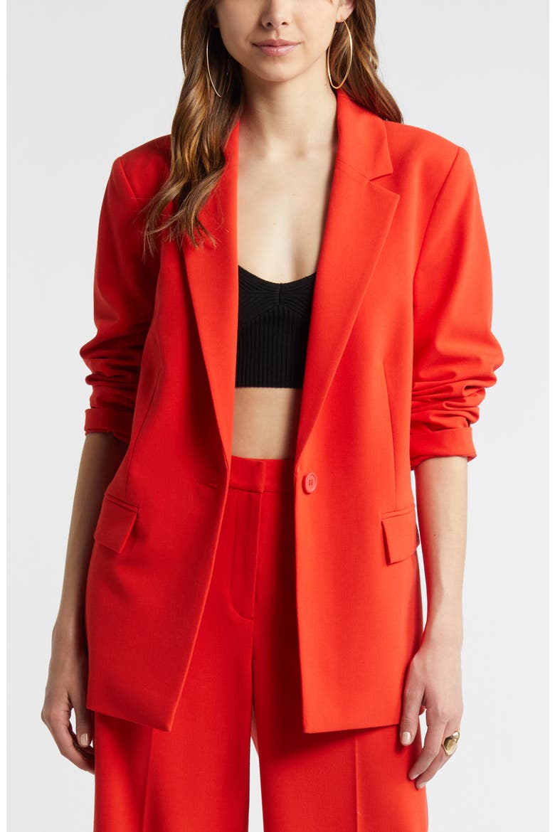 Relaxed Fit Blazer, Main, color, RED FIERY