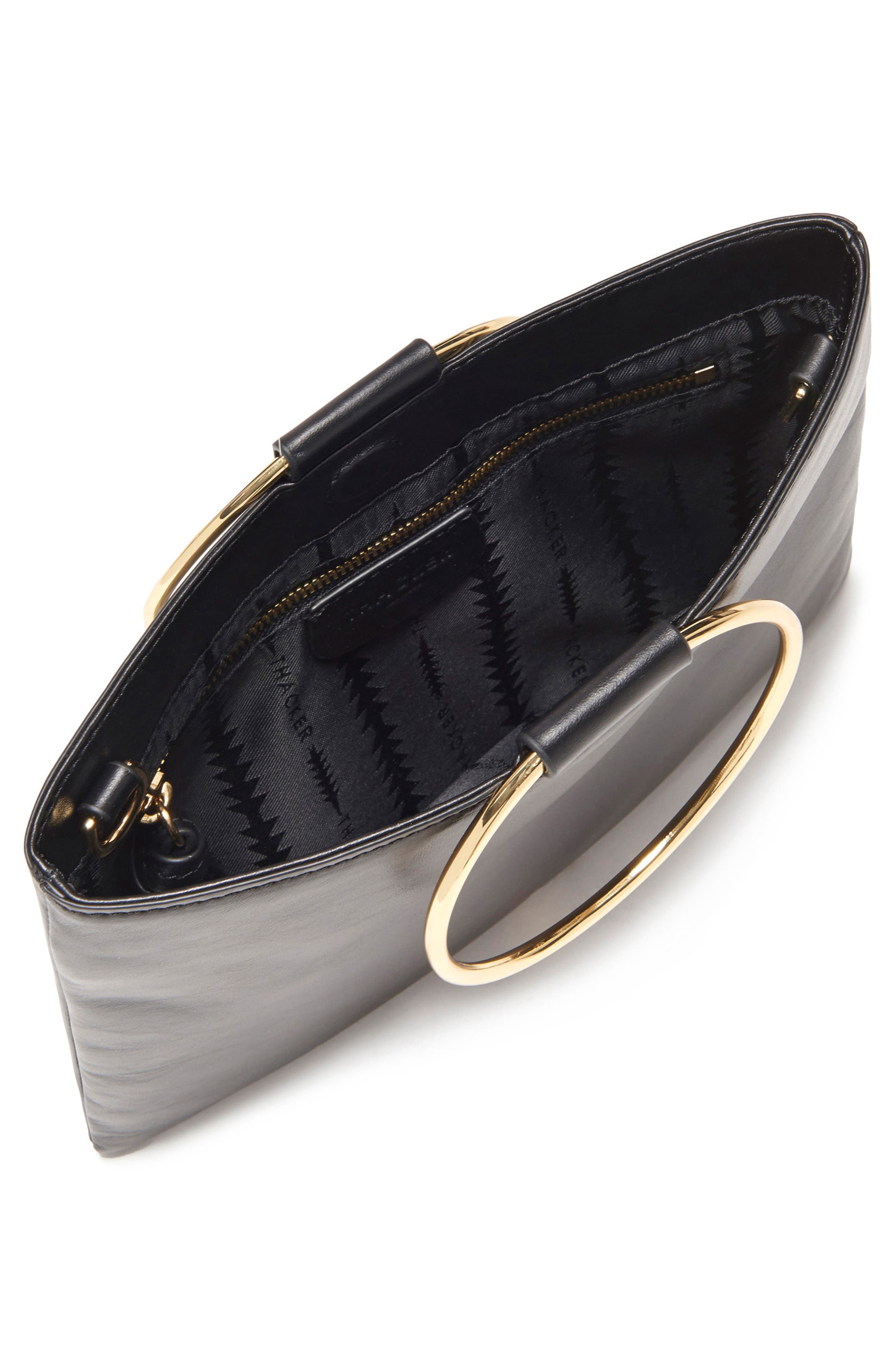 Thacker Le Pouch Leather Ring Handle Crossbody Bag, Alternate, color, 