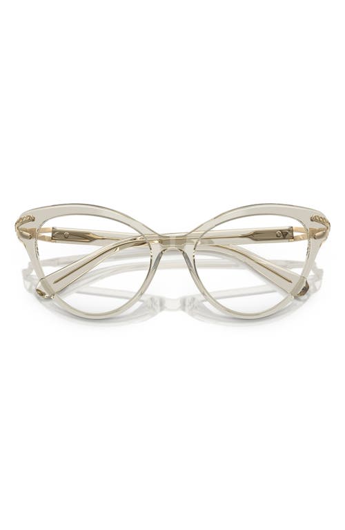 Swarovski 53mm Cat Eye Optical Glasses In Beige