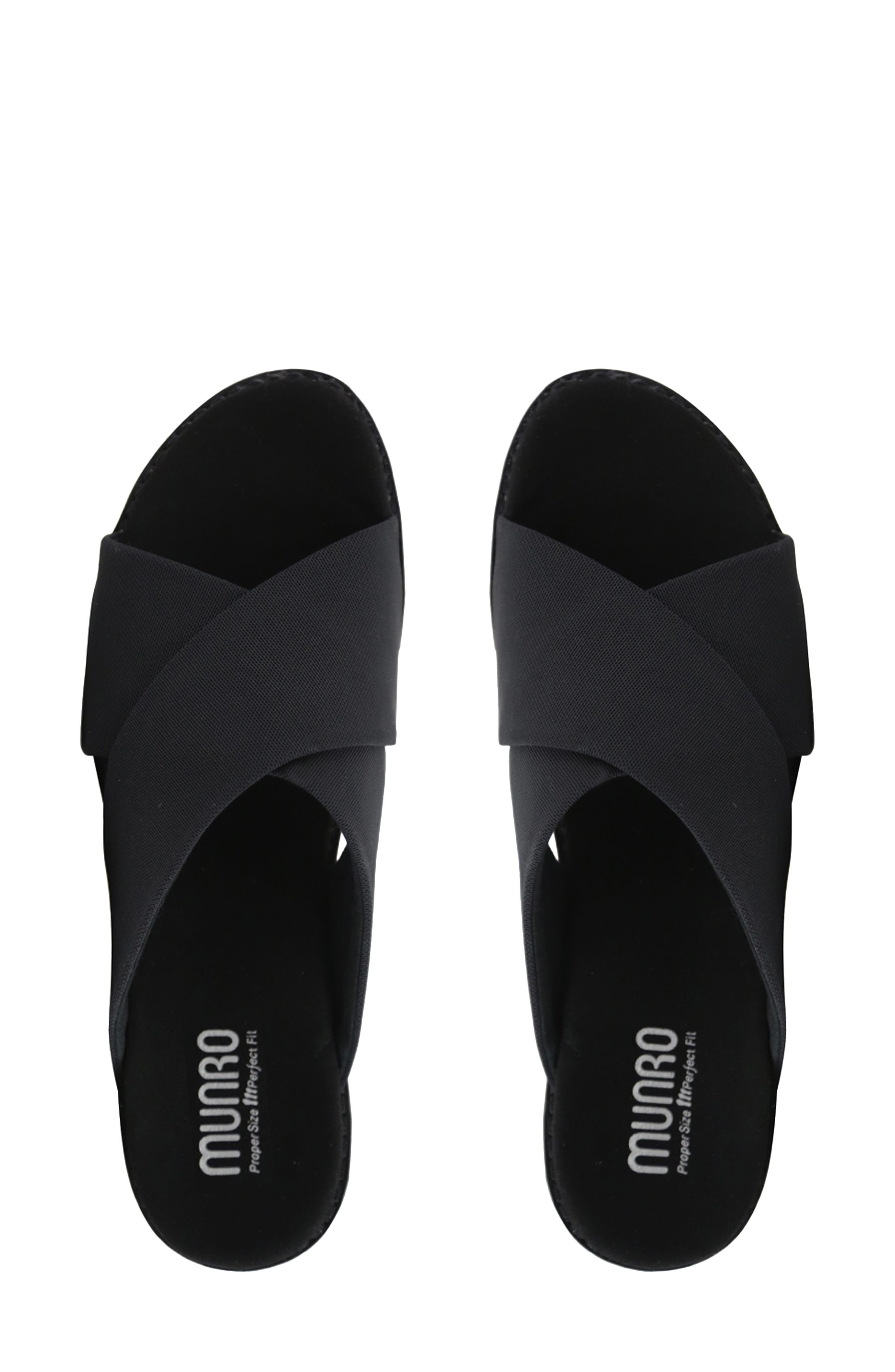 Munro Dekkie Slide Sandal, Alternate, color, Black Stre