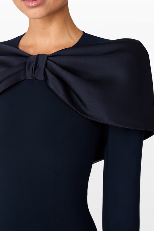 Jenny Packham Satin Bow Penny Midi Dress In Blue