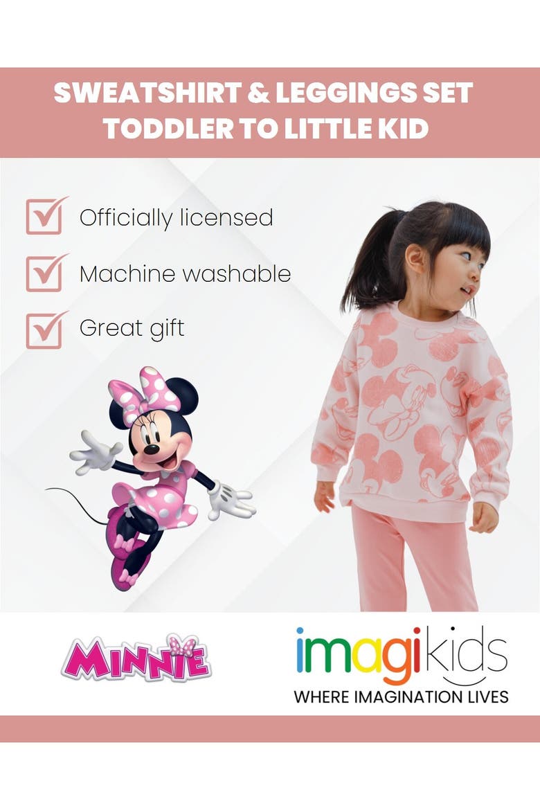 Minnie Mouse 2-Piece Sweatshirt and Flare Leggings Set, Alternate, color, Mickey Minnie Pink