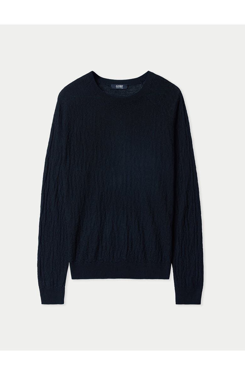 GOBI Mongolian Cashmere Silk Cashmere Textured Sweater, Main, color, Black