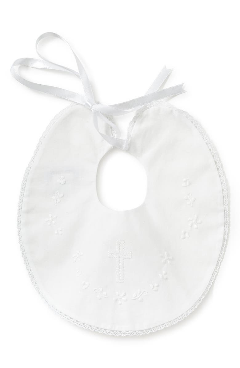Kissy Kissy Embroidered Bib, Main, color, White