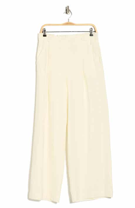MAX STUDIO Side Tab Linen Blend Pants