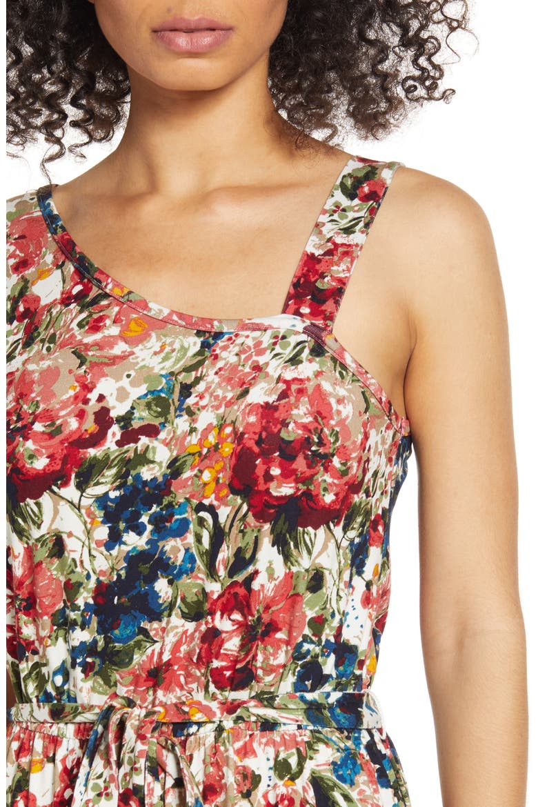 Flounce Hem One-Shoulder Dress, Alternate, color, MARSALA OLIVE
