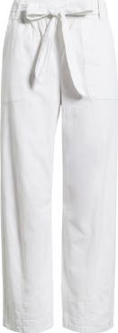 Caslon® Tie Waist Tapered Leg Utility Pants