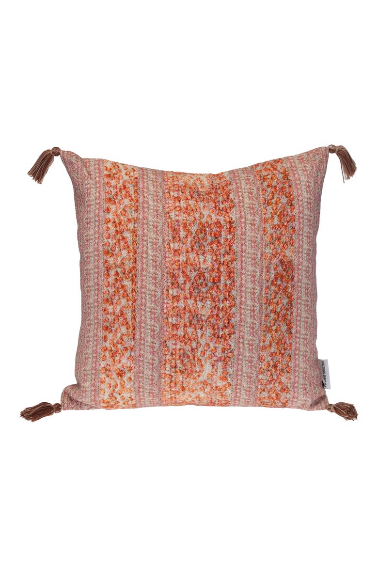 Tassel Trim Square Accent Pillow, Main, color, PINK