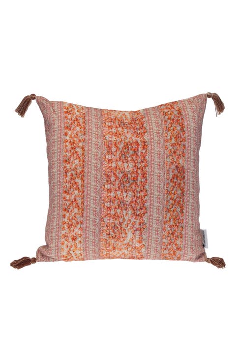Tassel Trim Square Accent Pillow