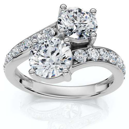 Bliss Diamond 2.40ct Forever Us 2-stone Diamond Ring 14k Gold Lab Grown Ef/vs In Silver
