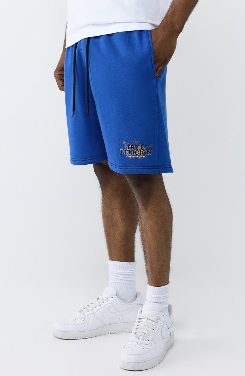 True Religion Buddha Contrast Fleece Shorts, Alternate, color,