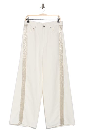 Twp Almost Famous Side Sequin Jeans In White