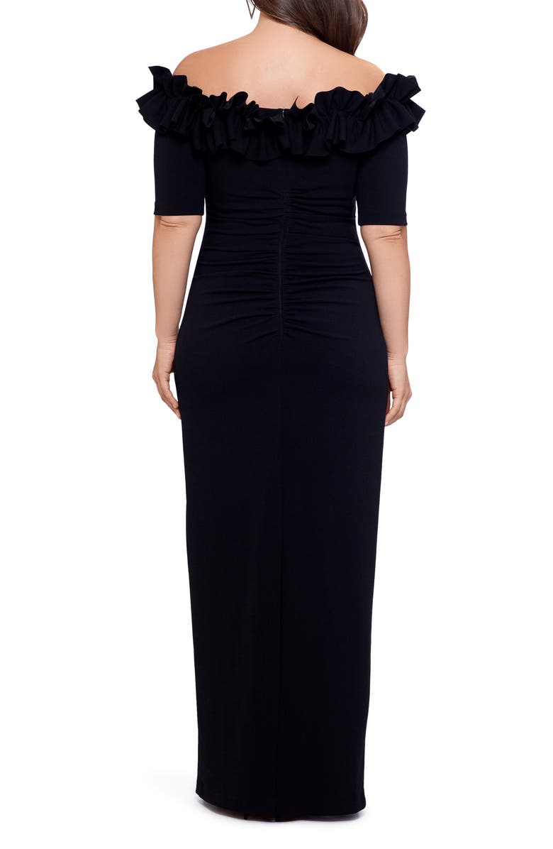 Xscape Evenings Xscape Ruffle Off the Shoulder Sheath Dress, Alternate, color,