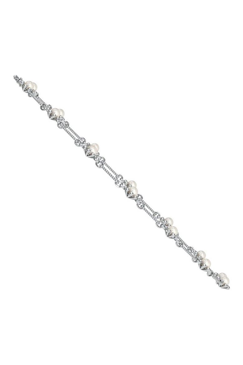 Sterling Silver Luna Fleur Cultured Pearl Necklace, Alternate, color, SILVER
