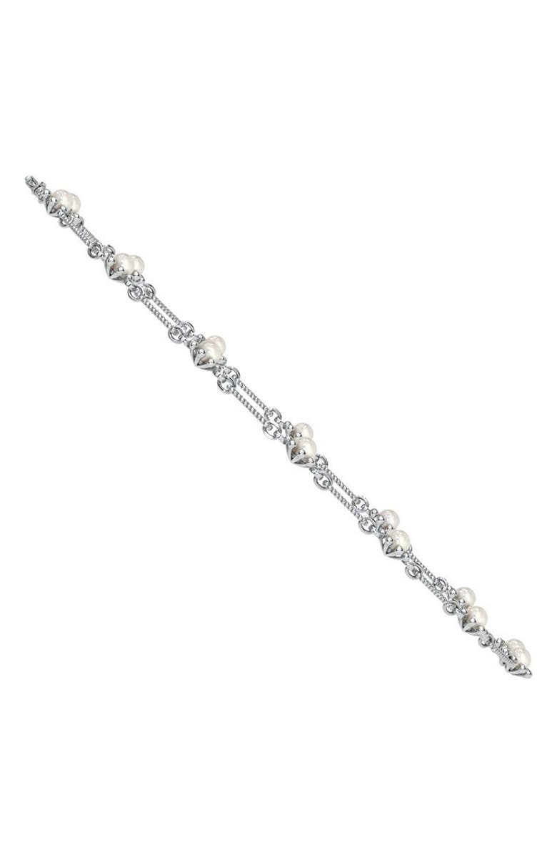 LAGOS Sterling Silver Luna Fleur Cultured Pearl Necklace, Alternate, color, Silver