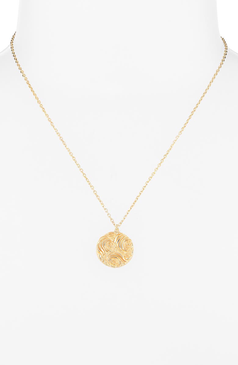 THE SIS KISS x Loverly Grey Design Flower Coin Pendant Necklace, Alternate, color, Gold