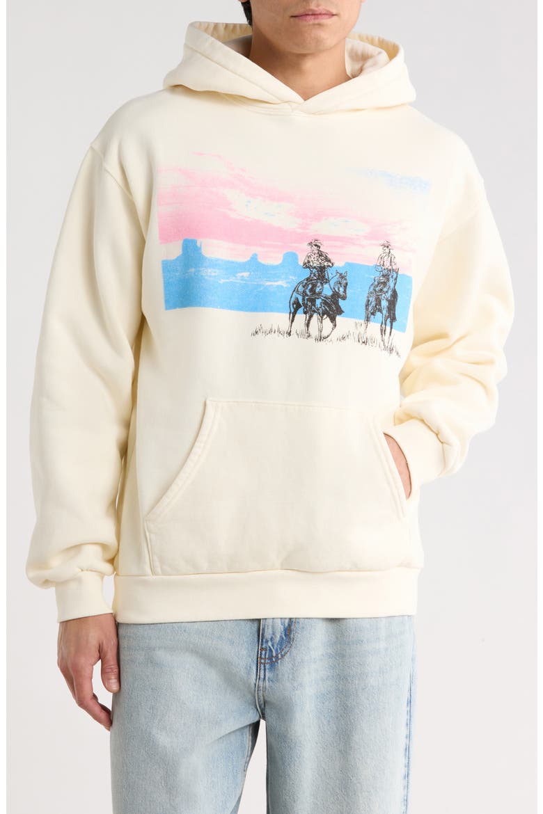 Drifting Fleece Graphic Hoodie, Main, color, BONE