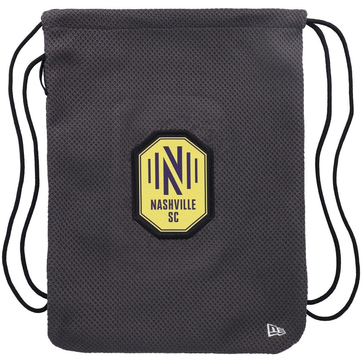 New Era Black Nashville SC Kick Off Gym Sack, Main, color, 