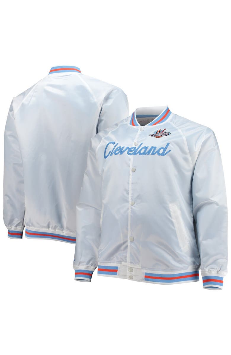 Mitchell & Ness Men's Mitchell & Ness White Big & Tall 1997 NBA All-Star Game Hardwood Classics Satin Full-Snap Jacket, Main, color, White