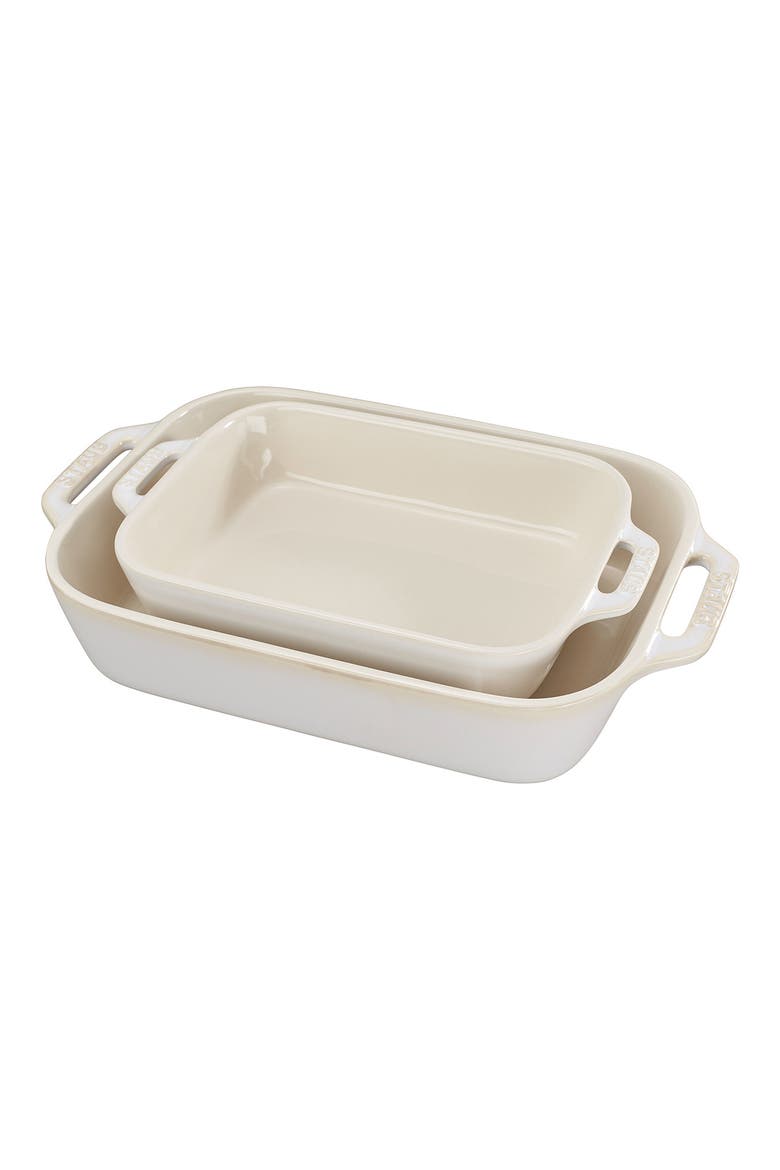 Rustic Red 2-Piece Rectangular Baking Dish Set, Main, color, RUSTIC IVORY