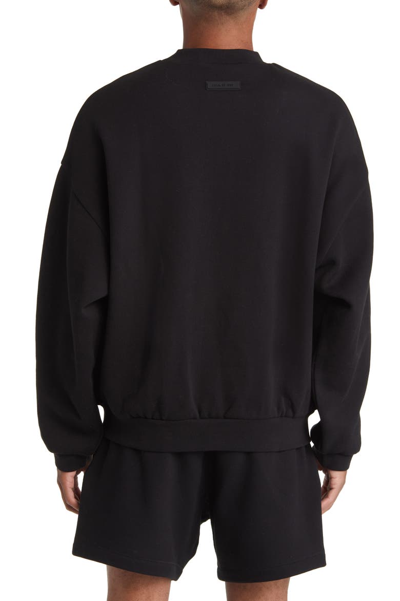Essentials Crewneck Sweatshirt, Alternate, color, JET BLACK