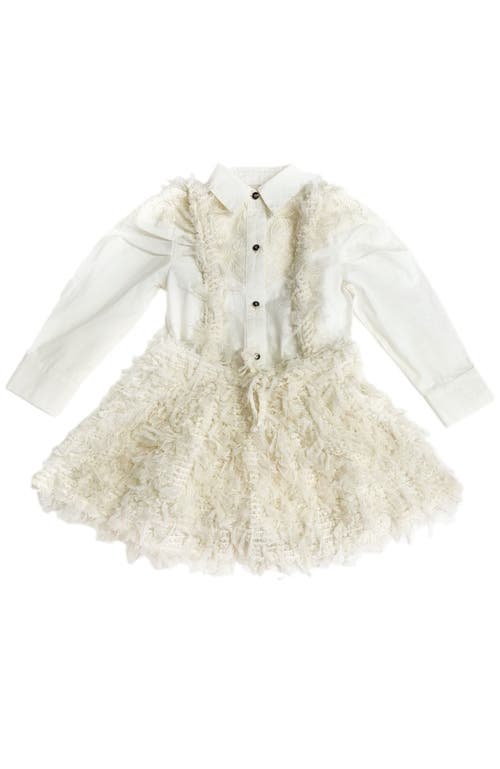 Petite Maison Kids Ivanna Blouse And Skirt Set In Ivory