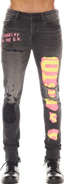 Cult of Individuality Punk Sex Pistols Distressed Rigid Super Skinny Jeans