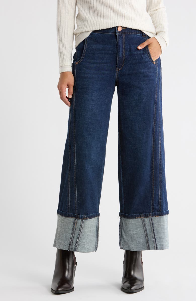 Democracy Cuffed Crop Wide Leg Jeans, Main, color, Indigo