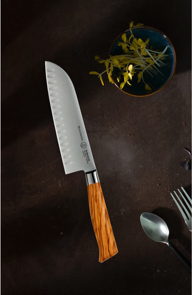 Messermeister Oliva Elite 7 Inch Kullens Santoku Knife, Alternate, color, Oliva