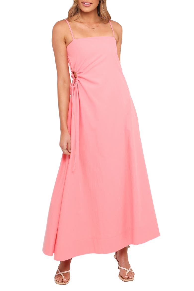 Corina Cutout Cotton Maxi Sundress, Main, color, WATERMELON