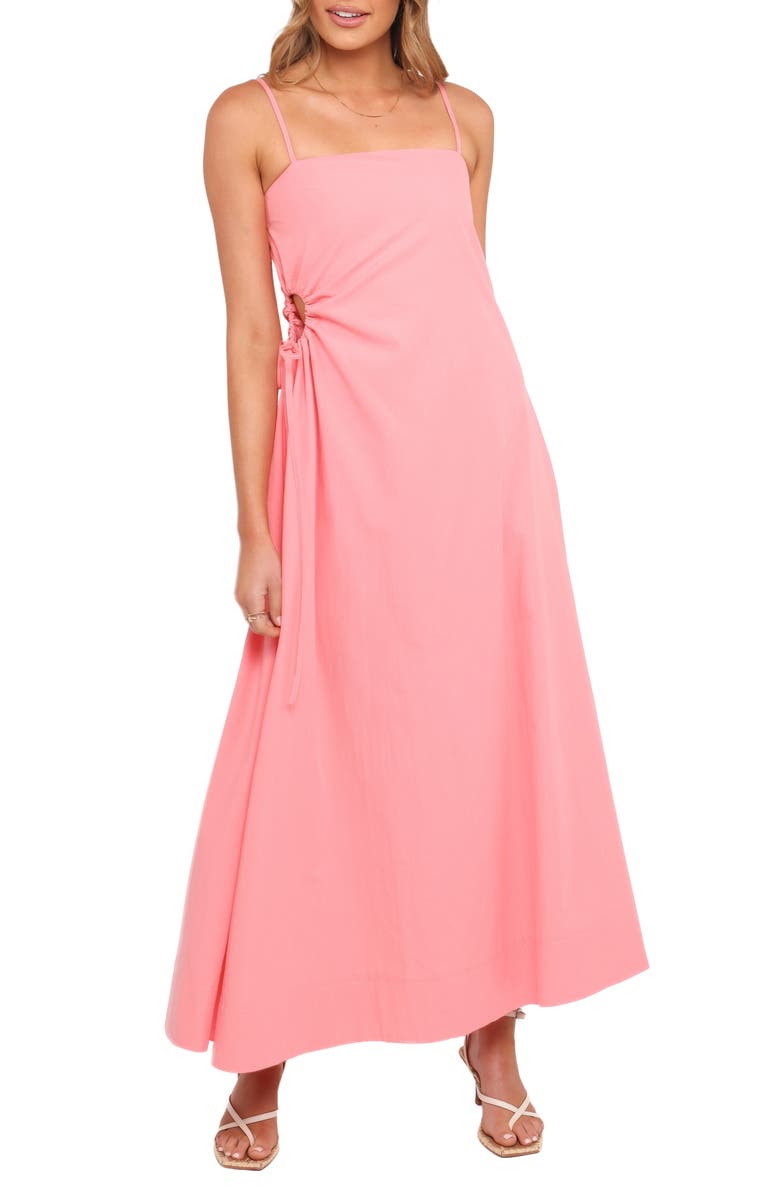 Petal & Pup Corina Cutout Cotton Maxi Sundress, Main, color, Watermelon