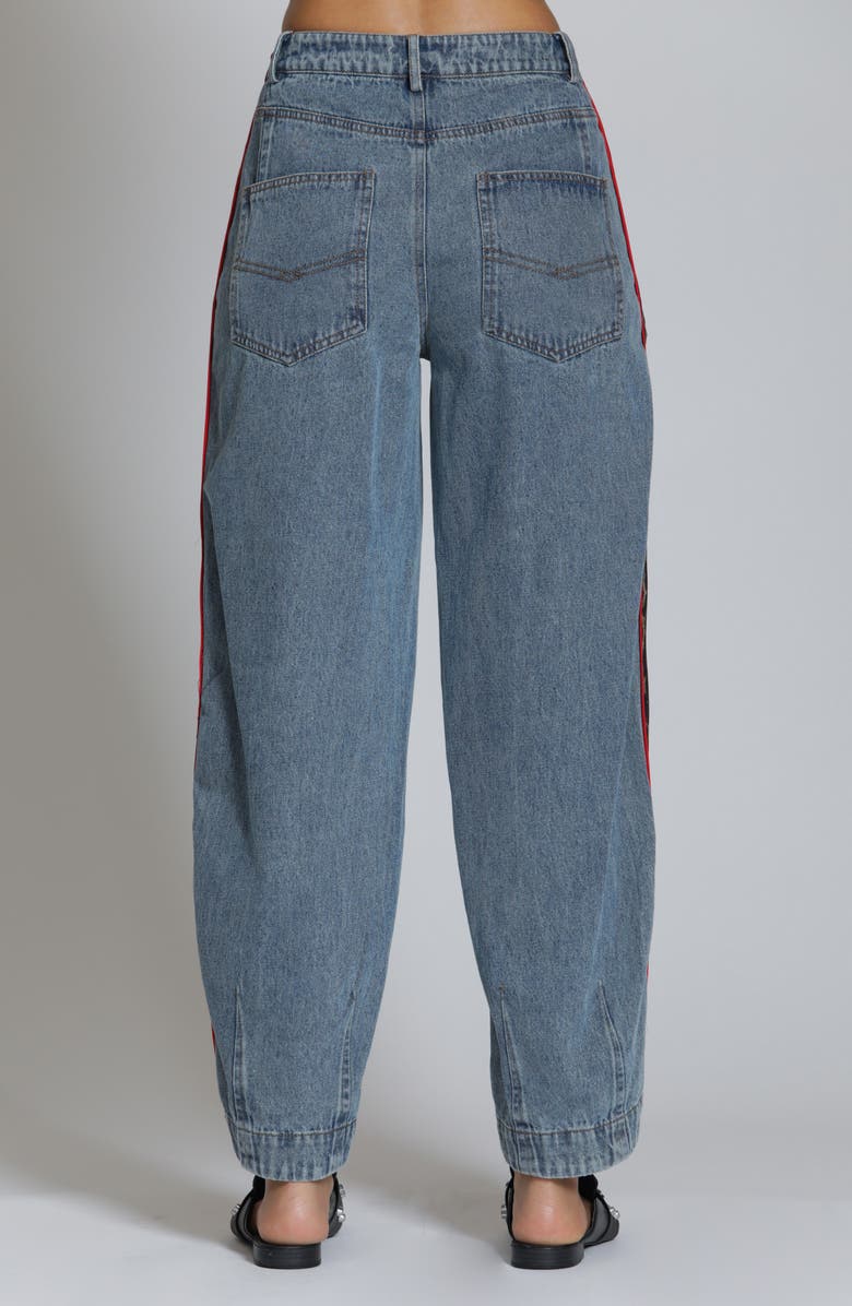 APNY Mixed Media Barrel Leg Pants, Alternate, color, Animal Print