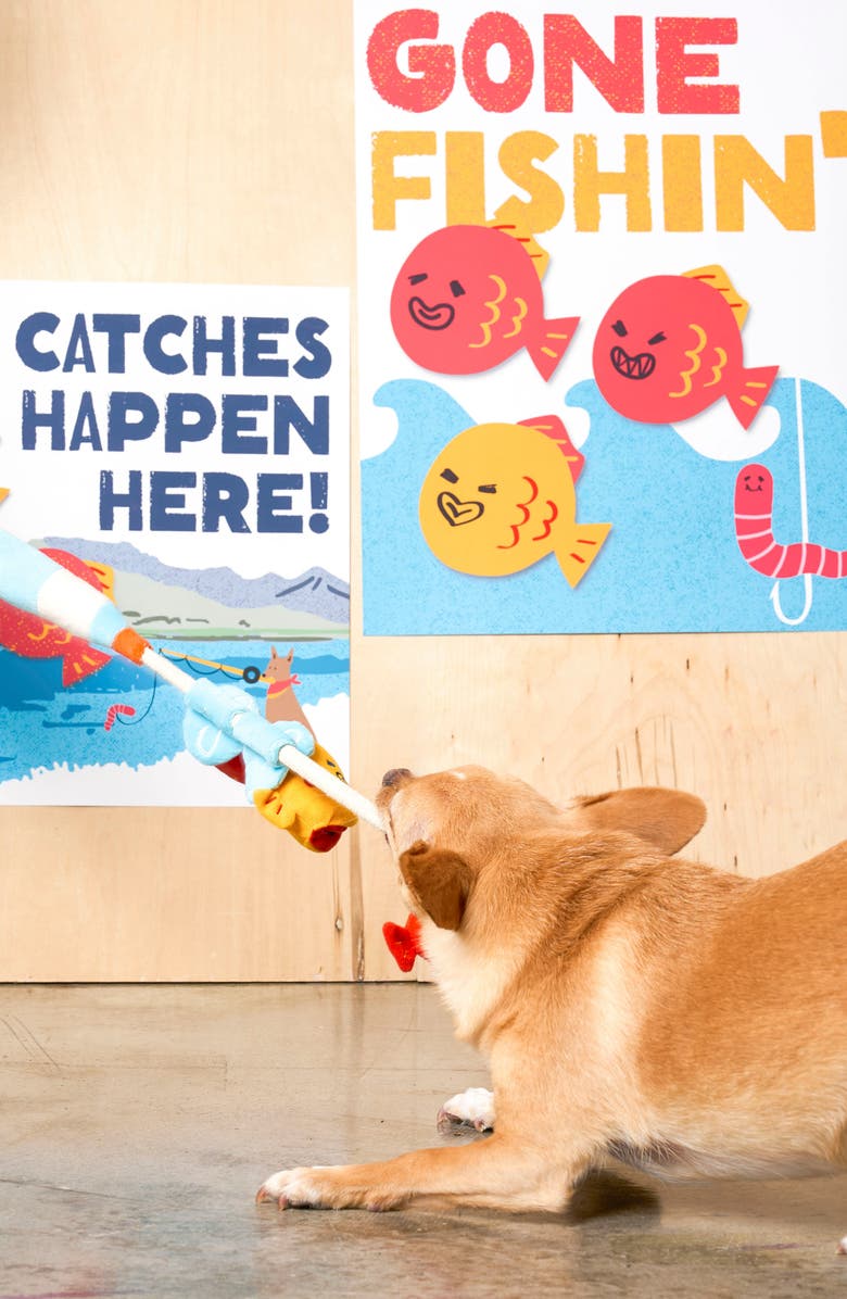 the furryfolks Fishing Nosework & Tug Toy, Alternate, color, Aqua