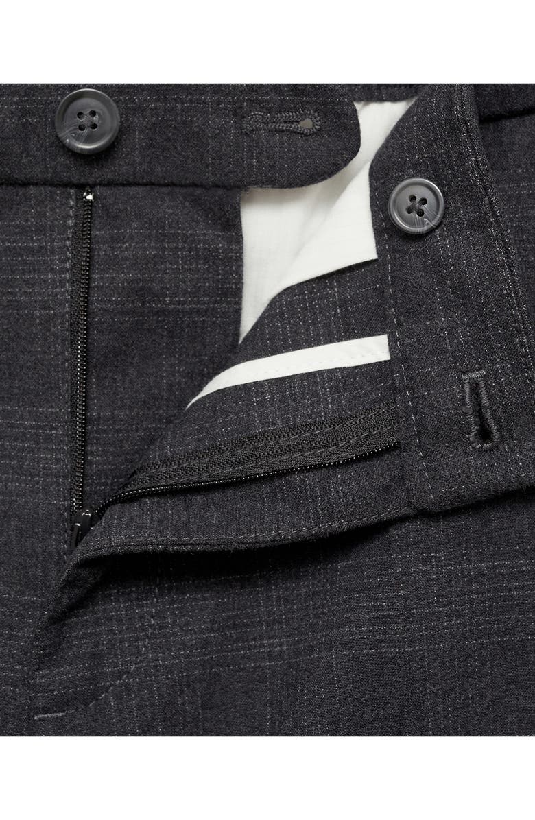 MANGO Check Slim Fit Pants, Alternate, color, Dark Heather Grey