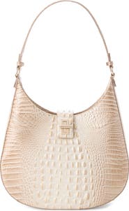 Brahmin Fallon Croc Embossed Leather Shoulder Bag