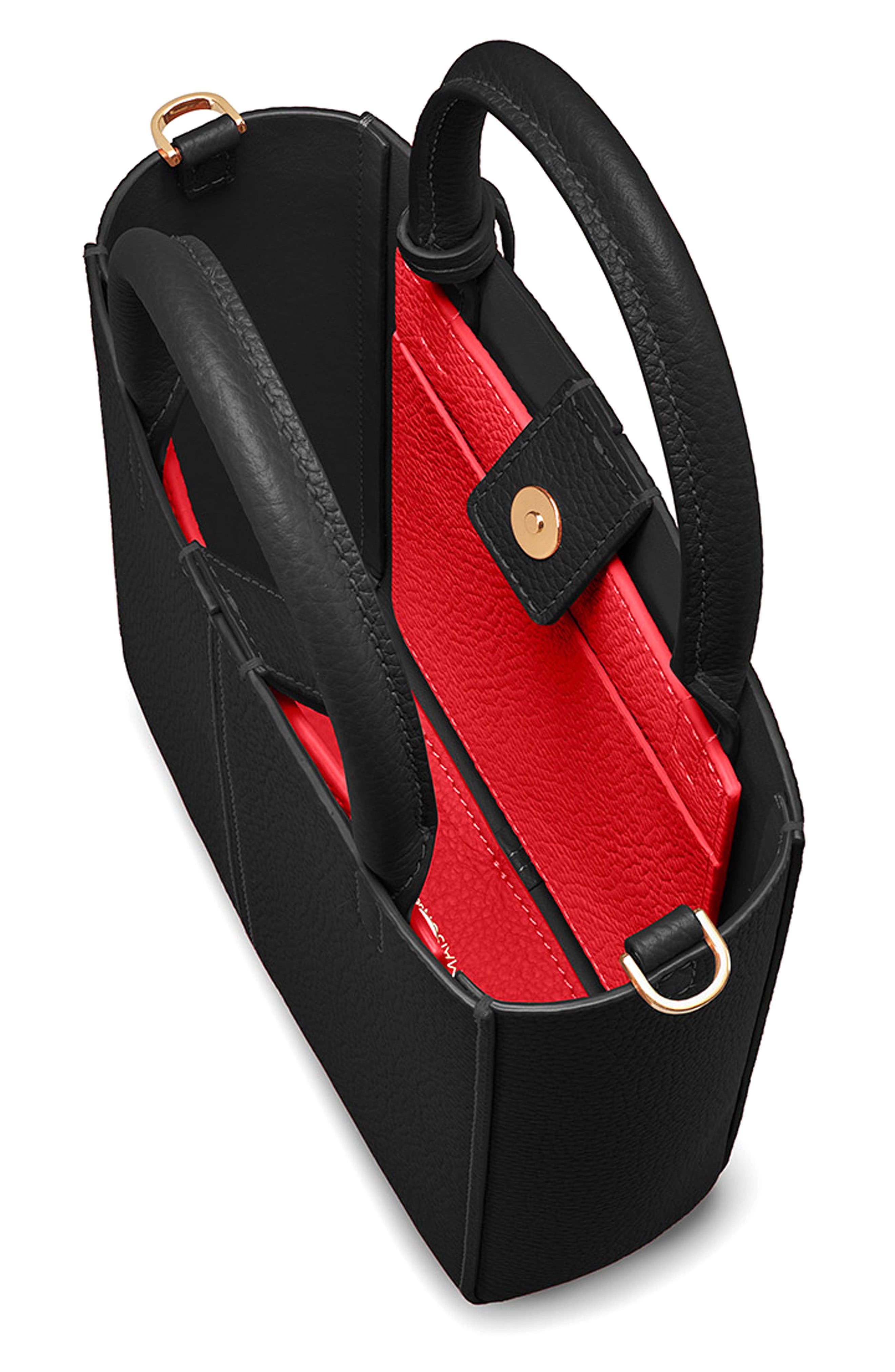 MAISON de SABRÉ Mini Leather Soft Tote, Alternate, color, Rouge Noir