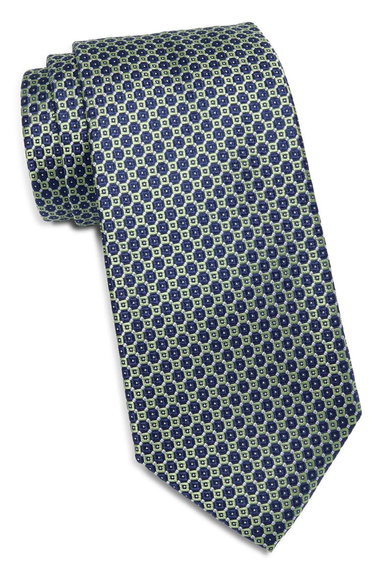 Braga Geometric Tie, Main, color, GREEN