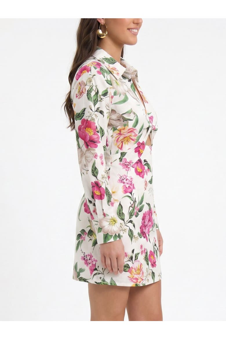 Patton Long Sleeve Poplin Mini Dress, Alternate, color, Eggshell Blossom