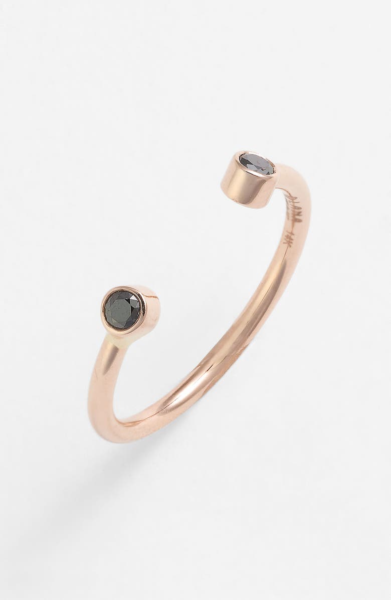 LANA Jewelry 'Echo' Black Diamond Ring, Main, color, 