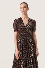Soaked in Luxury SLAldora Short Sleeve V-neck Wrap Dress