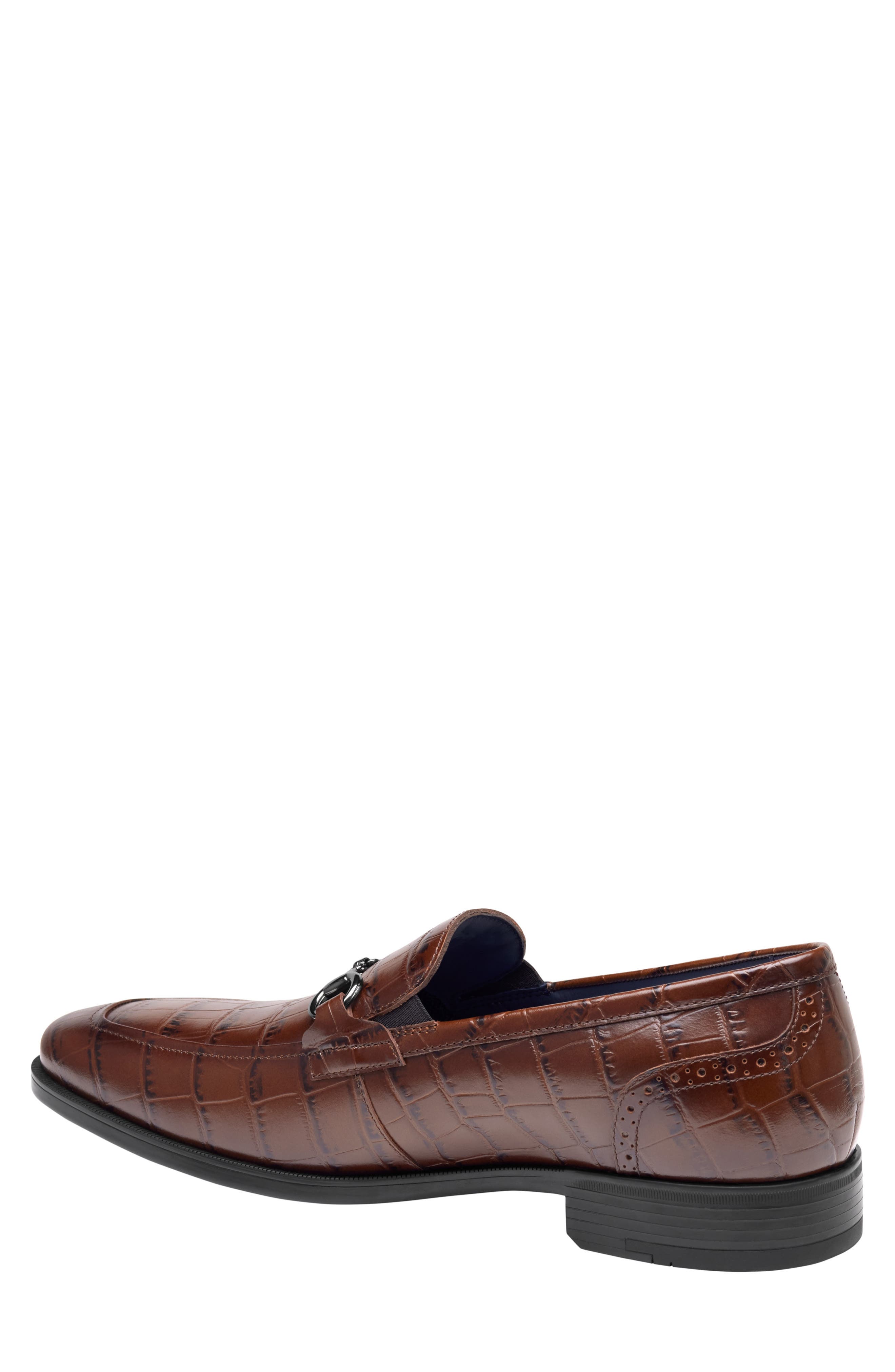Gibbons Croc Embossed Bit Loafer, Alternate, color, MAHOGANY CROC EMBOSSED GRAIN