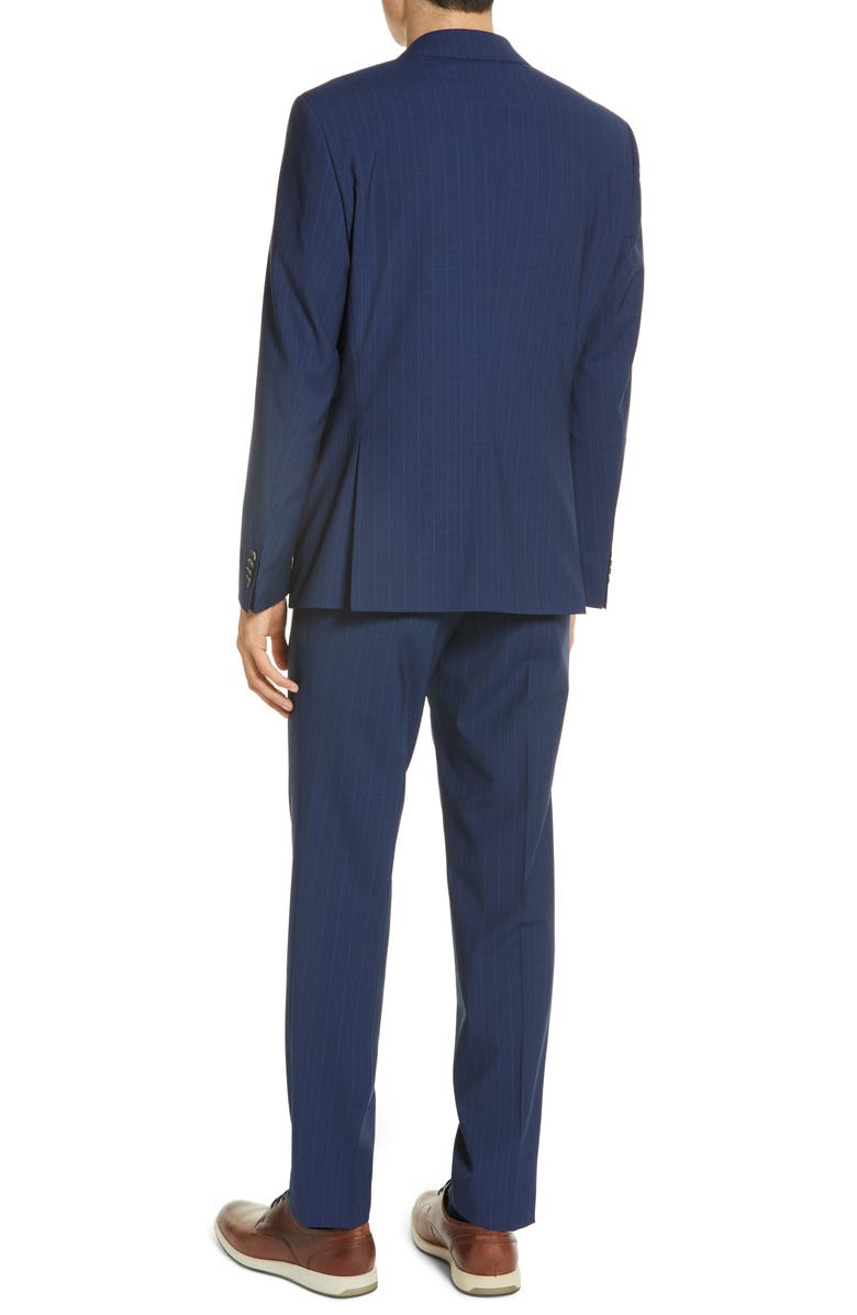BOSS Navy Stretch Wool Suit, Alternate, color,